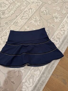 Boboli Navy Ruffled Tiered Mini Skirt